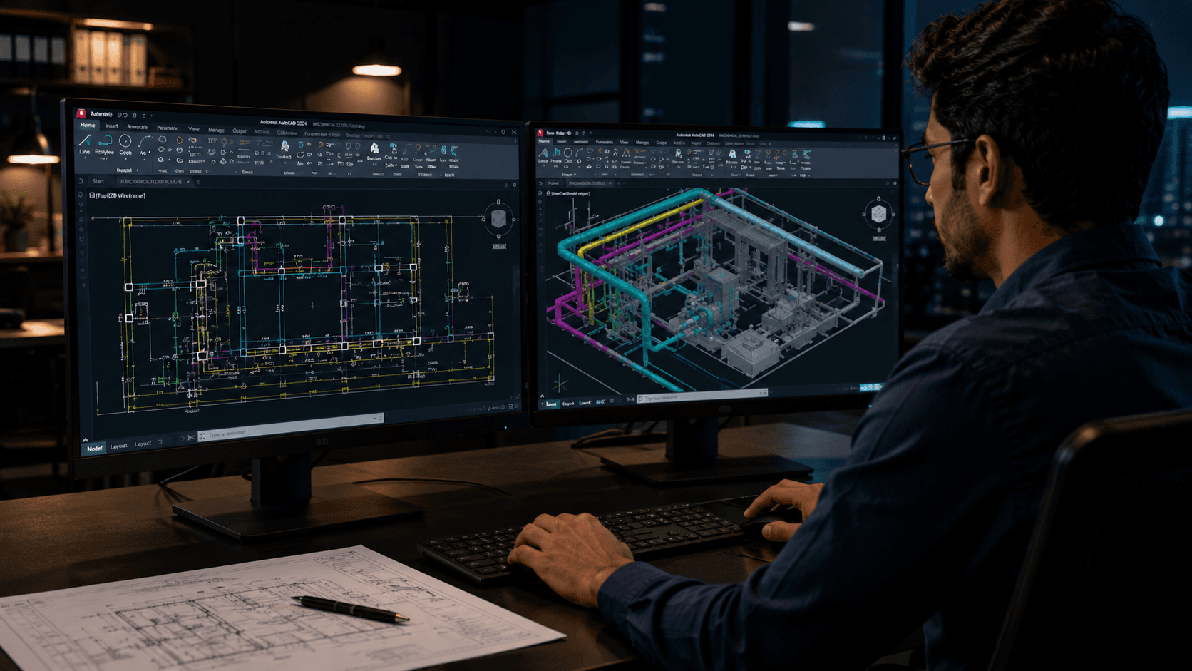 Mechanical engineering drawings and BIM coordination
